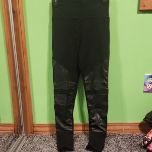 Faux Leather Insert Leggings
